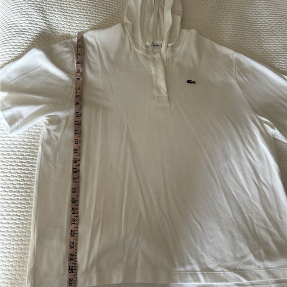 WOMEN'S LACOSTE SOLID COTTON PIQUÉ HOODED POLO SHIRT. Collectible item. - Picture 3 of 6